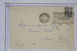 AW8 TUNISIE  BELLE LETTRE  1929 PAR PAQUEBOT BIZERTE  A  SAINT LOUIS SENEGAL   ++AFFRANCHIS. INTERESSANT. - Lettres & Documents