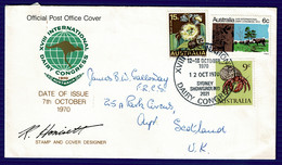 Ref 1554 - Australia 1970 Cover - International Dairy Congress Pmk 30c Rate To Ayr Scotland - Covers & Documents