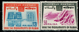 DK1797 Pakistan 1964 Protected Nubian Heritage Building Engraving Edition 2V MNH - Pakistan