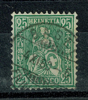 Ref 1544 - Switzerland 1867 - 25c Green - SG 64 - Used Stamp - Usados