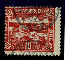 Ref 1544 - Scarce Spitsbergen Local Post 10 Ore - Used Stamp - Norway - Emissions Locales