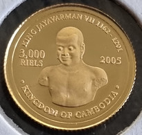 Cambodia 3000 Riels 2005  (Gold)   -  Norodom Sihamoni Taj Mahal - Cambodge