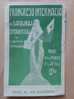ESPERANTO Paris 1910 Premier Congrès, CP Art Nouveau Pour Sainville ; Sg02 ; CP06 - Esperanto