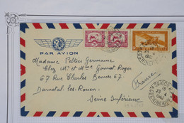 AW8 INDOCHINE   BELLE  LETTRE 1942  SAIGON     A NANTES   FRANCE  +PAIRE DE TP  +AFFRANCHIS.INTERESSANT. - Luchtpost