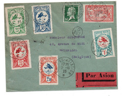 1923 - ENVELOPPE PAR AVION Avec TàD AMIENS AVIATION Sur PASTEUR MERSON & VIGNETTES SERVICE POSTAL AERIEN- POSTE AERIENNE - 1960-.... Cartas