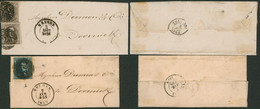 Médaillon - Lot De 2 LAC N°10A X2 Et 11 Sur LAC Datées De Coolkerke (Koolkerke) + Obl P23 çàd Bruges (1858/59) > Tournay - 1858-1862 Médaillons (9/12)