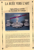 87- LIMOGES - DEPLIANT CHEFS D' OEUVRE REVELES EN PORCELAINE-LA RUEE VERS L' ART- POUYAT-MUSEE ADRIEN DUBOUCHE 1988 - Limousin