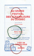 ScrabbIe, Esso, Manoir Charest : Invitation Au Grand Festival Des Scrabbleurs Du Québec (1984) Fascicule De 8 Pages - Historische Dokumente