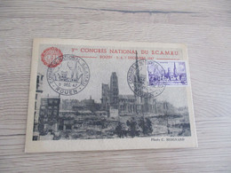 LETTRE FRANCE Carte Rouen 3 ème Congrès National Du S.C.A.M.R.U. 1947 Avec Cachets Dans Le Thème - Cachets Commémoratifs