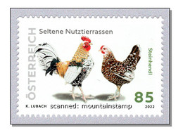 Austria 2022 (B3) Seltene Nutztiere Hühner Hennen Steinhendl Chicken Gallus Gallus Domesticus Henne - MNH ** - Ongebruikt
