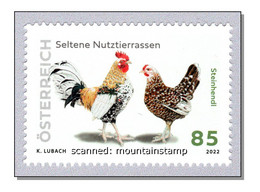 Austria 2022 (B3) Seltene Nutztiere Hühner Hennen Steinhendl Chicken Gallus Gallus Domesticus Henne - MNH ** - Nuevos