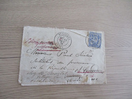 LETTRE FRANCE Saint Loubès Gers 1876 Redistribuée + De 15 Cachets Au Dos - 1876-1898 Sage (Type II)