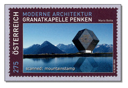 Austria 2021 (B3) Zillertaler Alps Granat Kapelle Kirche Church Église Chiesa Mario Botta Berge Mountains - MNH ** - Unused Stamps