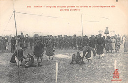 CPA ASIE TONKIN INDIGENES DECAPITES PENDANT LES TROUBLES DE JUILLET SEPTEMBRE 1908 LES TETES TRANCHEES - Vietnam