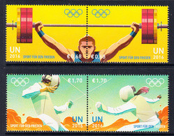 2016 United Nations Vienna Rio Olympics Complete Set Of 2 Pairs MNH @ BELOW FACE VALUE - Ungebraucht