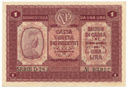 1 LIRA CASSA VENETA DEI PRESTITI OCCUPAZIONE AUSTRIACA 02/01/1918 SUP - Occupazione Austriaca Di Venezia