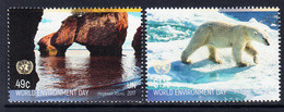 2017 United Nations New York  Environment Day Polar Bear Complete Set Of 2  MNH @ BELOW FACE VALUE - Nuevos