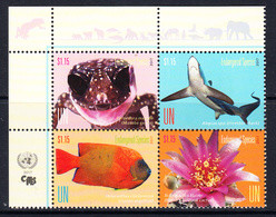 2017 United Nations CITES Sharks Reptiles Fish  Complete Block Of 4  MNH @ BELOW FACE VALUE - Nuevos