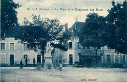 Gurgy * La Place Et Le Monument Aux Morts * épicerie Docks De L'yonne - Gurgy