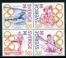 SWEDEN 1992 Olympic Medal Winners III MNH / **   Michel 1721-24 - Unused Stamps