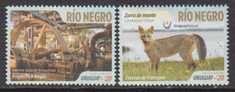 2016 Uruguay Rio Negro Fox Complete Set Of 2 Stamps MNH - Uruguay