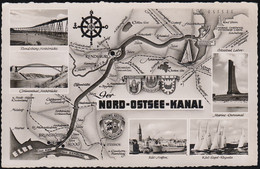 D-24235 Laboe - Der Nord-Ostsee-Kanal - Landkarte - Eisenbahnbrücke Rendsburg - Brücke Grünenthal - Map - Laboe