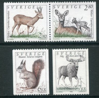 SWEDEN 1992 Wild Mammals MNH / **.   Michel 1700-03 - Ongebruikt