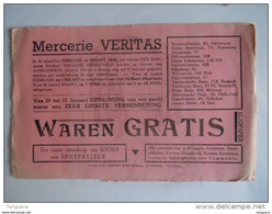 Vloeipapier Buvard 1938 Mercerie Veritas België Form 22,4 X 14 Cm Beschadigd, Zie Foto - V