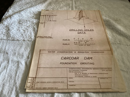 Plan  Carcoar Dam WATER CONSERVATION & IRRIGATION COMMISSION CARCOAR DAM COMPARAISON ENTRE LES FORMES REELLES DU BARRAGE - Travaux Publics