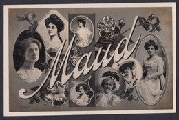 Vintage Rapid Photo Co Postcard Postale Carte Postkarte Name Series Maud Name Edwardian Stamp Posted 1905 - Prénoms