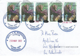 Tanzania 2022 Butiama Chimpanzee Overprint 500/- On 400/- Michel 5050 Cover - Chimpancés