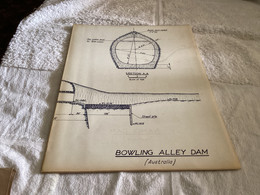 Dessin Plan De Barrage 1950  Australia Australie BOWLING ALLEY DAM (Australia) - Arbeitsbeschaffung