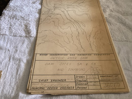 Dessin Plan De Barrage 1967 WATER CONSERVATION AND IRRIGATION COMMISSION GWYDIR RIVER DAM SITE A AVAL DU Girmile EN 5 B. - Opere Pubbliche