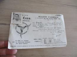PRIS XIV Aéro Club Maurice Ripoche Bulletin D'adhésion 1947 - Autres & Non Classés