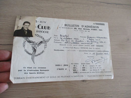 PRIS XIV Aéro Club Maurice Ripoche Bulletin D'adhésion 1947 - Otros & Sin Clasificación