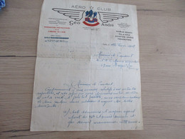 Lettre à En Tête Illustrée Et Signée Aéro Club Géo André 1948 - Otros