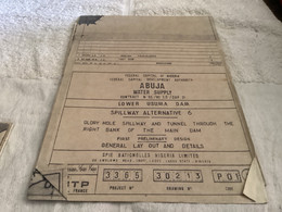 Plan  Topographique Dessin Abuja Capitale Du Nigeria  Water Supply Fédéral Capitale Nigeria Informations Only 1950 - Public Works