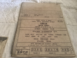 Plan  Topographique Dessin Abuja Capitale Du Nigeria  Water Supply Fédéral Capitale Nigeria Informations Only 1950 - Obras Públicas