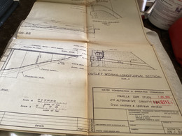 Plan Topographique Dessin Manille River Dam Site  Australia 1969 WATER CONSERVATION & IRRIGATION COMMISSION MANILLA RIVE - Arbeitsbeschaffung