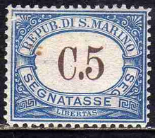 REPUBBLICA DI SAN MARINO 1939 SEGNATASSE POSTAGE DUE TASSE TAXE CENT. 5c MNH - Impuestos