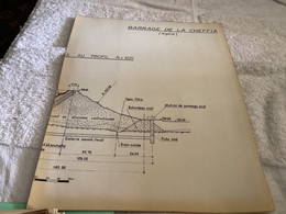 Plan Topographique Dessin Barrage De La Cheffia - Opere Pubbliche