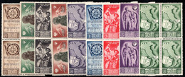 901.POLAND,1944-1945 POLISH ARMY IN ITALY BLOCKS OF 4,MNH,WW II,3 L. SMALL BLACK SPOT - Government In Exile In London