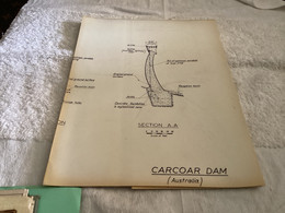 Plan Topographique Dessin Barrage De CARCOAR DAM (Australia) - Arbeitsbeschaffung