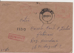 ENVELOPPE RED STAMP AMONT 1,55 LEI ROMANIA - Briefe U. Dokumente