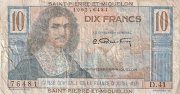 Saint Pierre Et Miquelon - Billet De 10 Francs De La Caisse Centrale De La France D'outremer  - - Otros – América