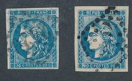 FA-742: FRANCE: Lot Avec N°45C - 46B Obl (petites Variétés (20c) - 1870 Ausgabe Bordeaux