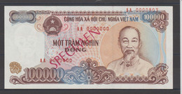 VIETNAM 1994  SPECIMEN 100.000  BANKNOTE N°AA0000803   Pick N°117  XF - Viêt-Nam
