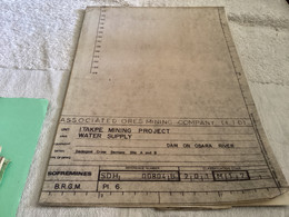 Plan Dessin Osara River Associated Ores Mining Company Dam On Osara River 1960 DAM ON OSARA RIVER Limite F Catchment Bas - Arbeitsbeschaffung