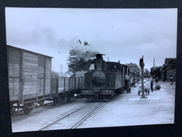 Photo Numérotée De BAZIN: Train Vapeur SNCF Des Côtes Du NORD : En Gare De  PORTRIEUX En 1956 - Treni