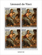 Burundi 2022, Art, Leonardo III, 4val In BF - Unused Stamps